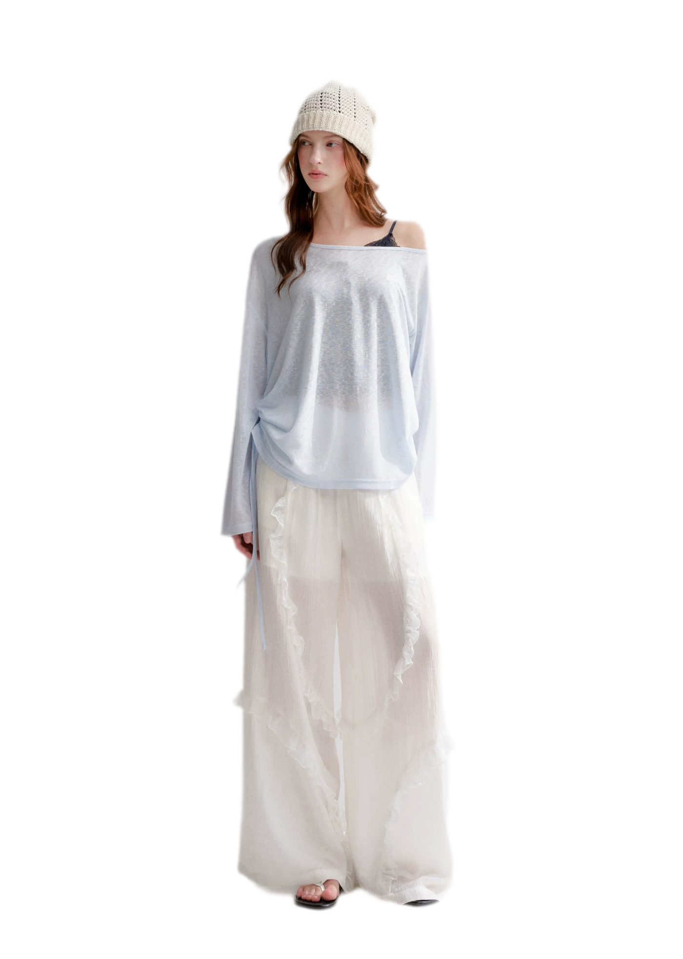 Lace Textured Wide Pants