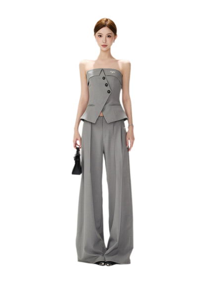 Structured Wide-Leg Suit Set