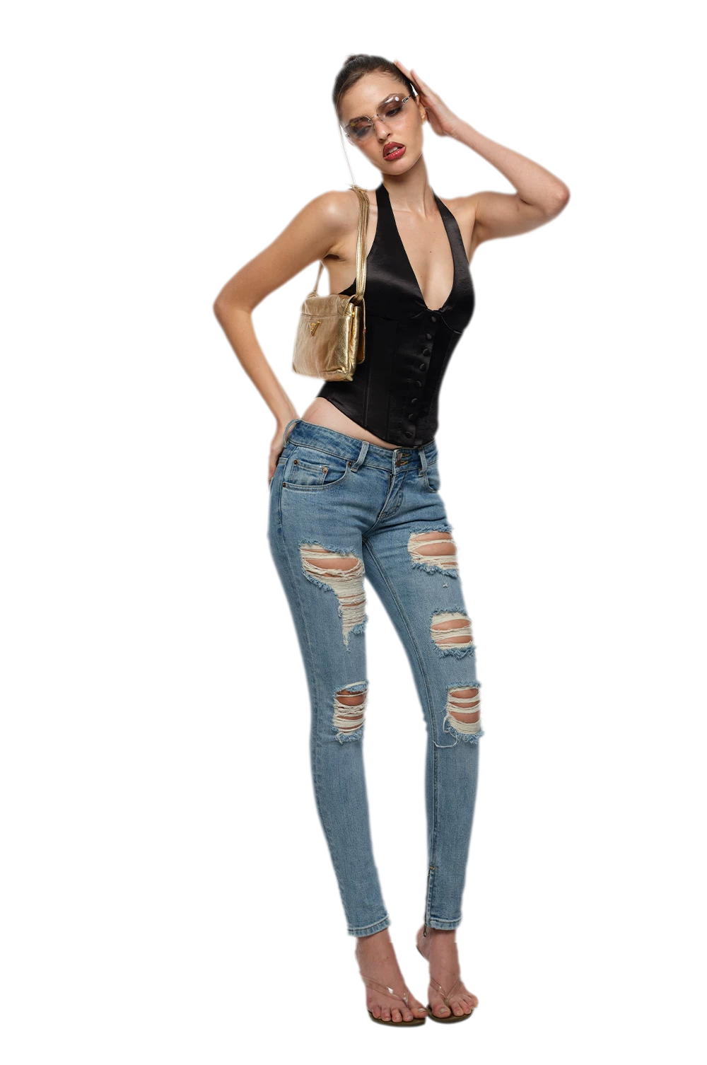 Satin Boned Halter Corset