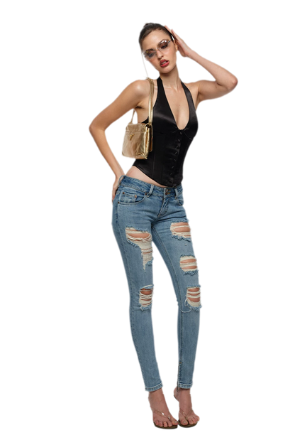 Satin Boned Halter Corset