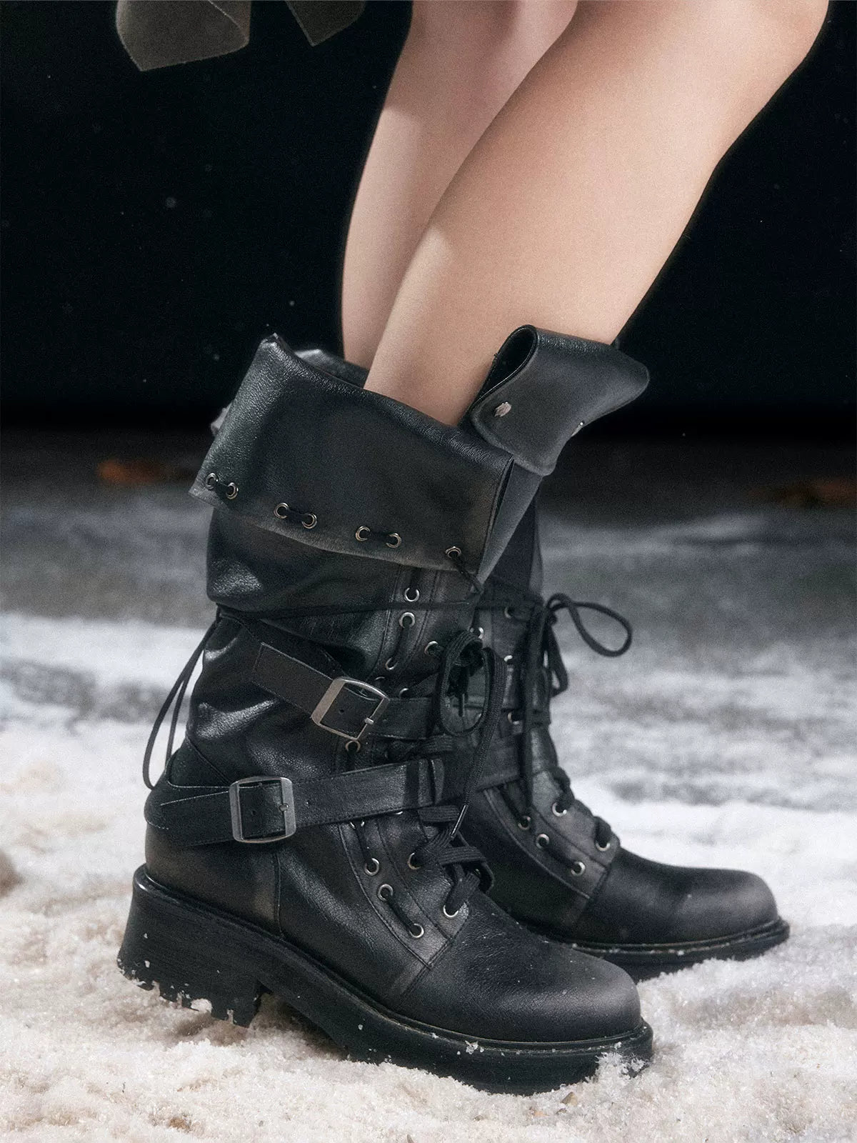 Punk Foldover Platform Boots