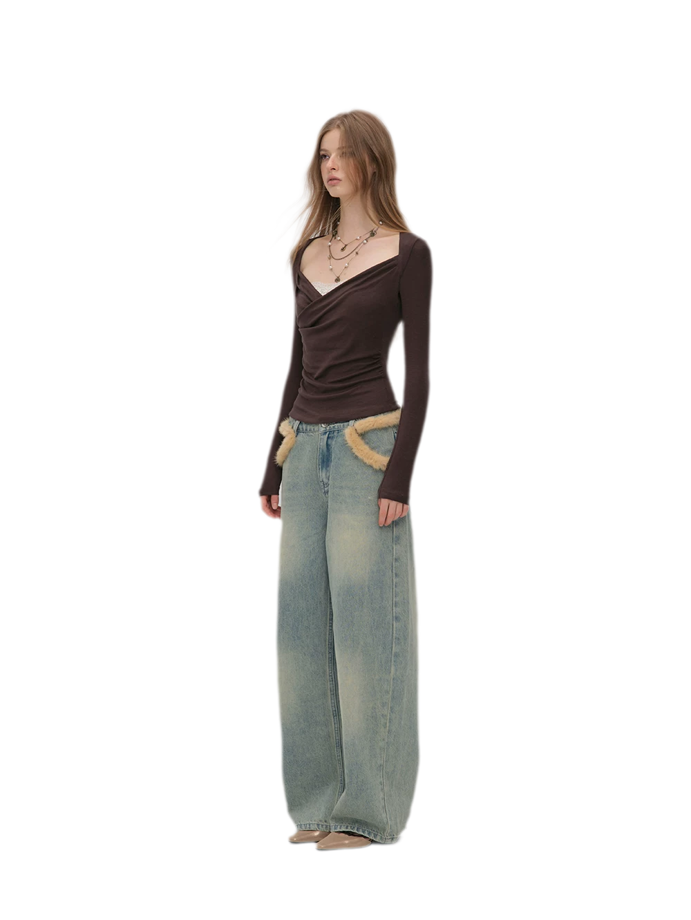 Vintage Washed Wide-Leg Jeans