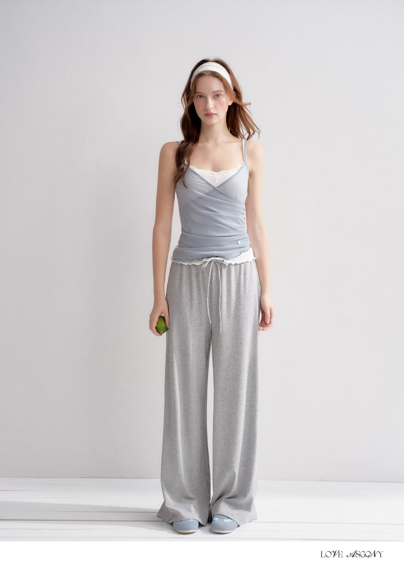 Lyrical Lace Spliced Cross Mesh Camisole Top