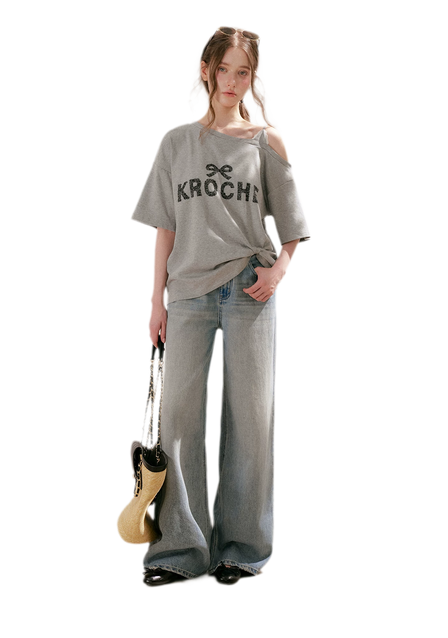 Off-Shoulder Logo T-Shirt