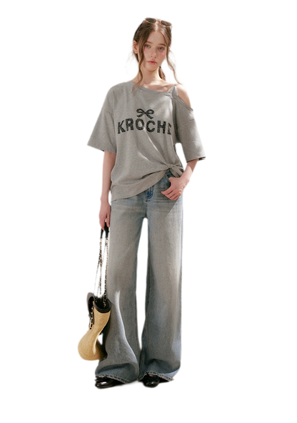 Off-Shoulder Logo T-Shirt