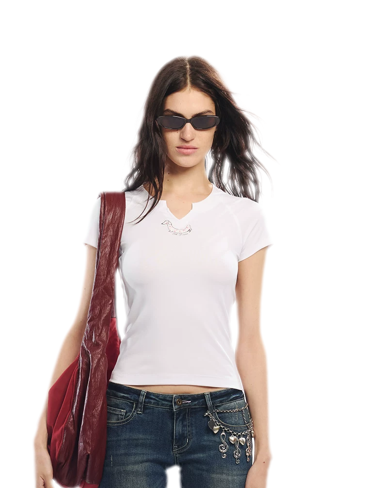Summer V-neck Slim Fit T-shirt