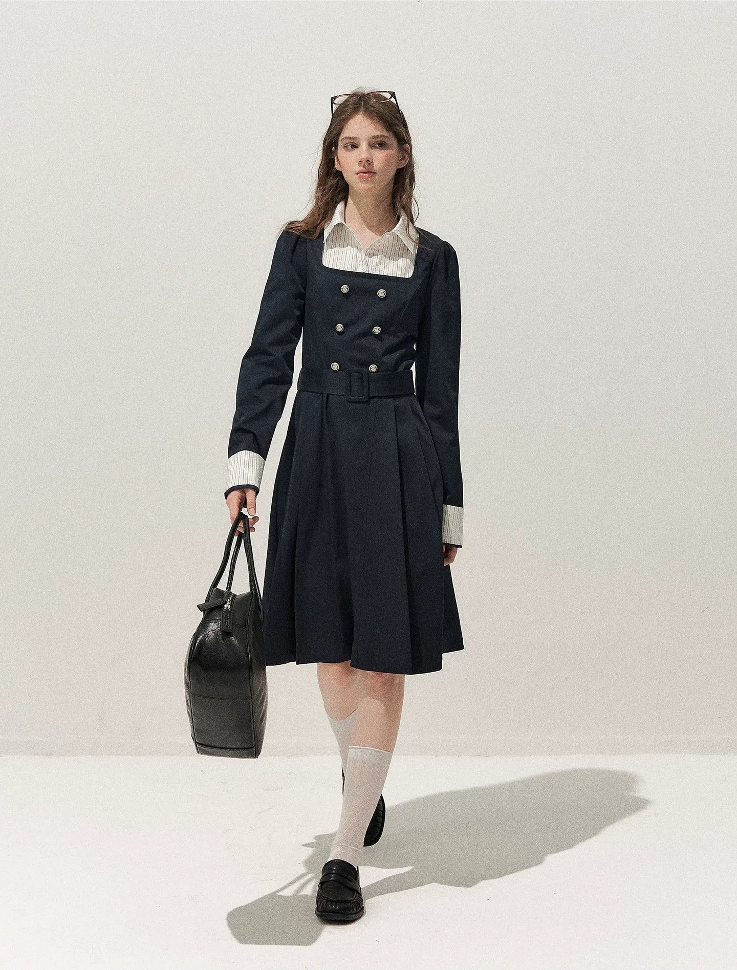Vintage Trench Collar Dress