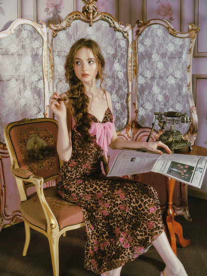 Leopard Print Fishtail Cami Dress