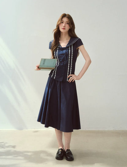 Sailor Collar Skirt Set