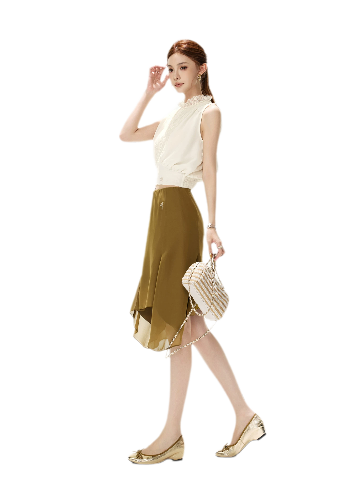 Layered Chiffon A-Line Skirt
