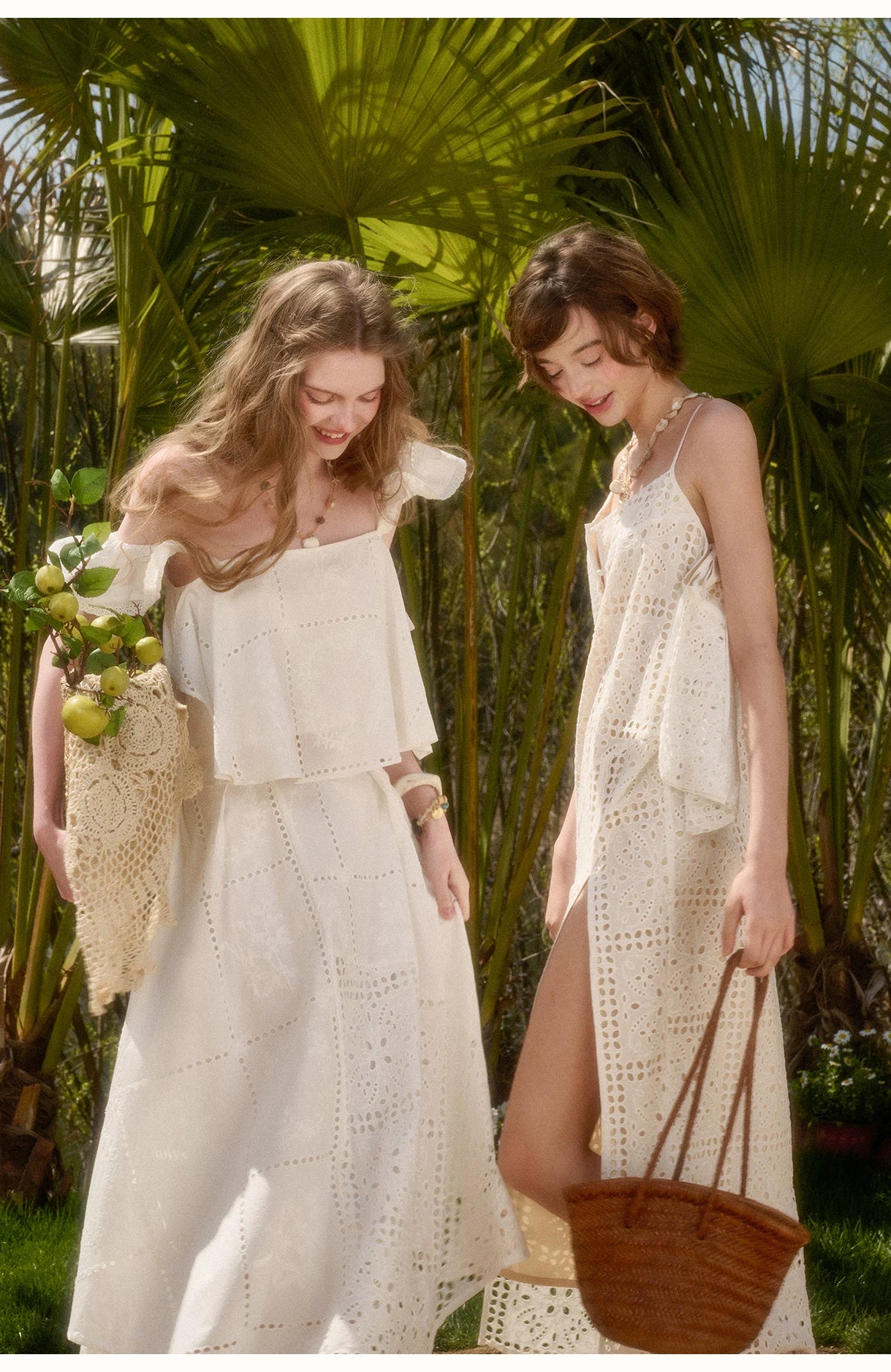 Clear White Embroidered Cotton Set