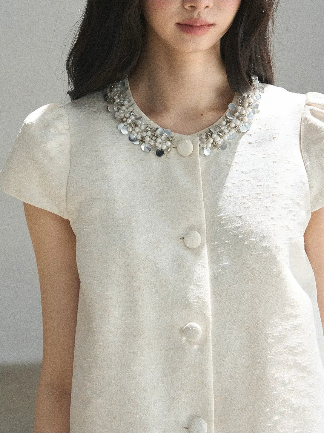 Beaded Collar Short Set