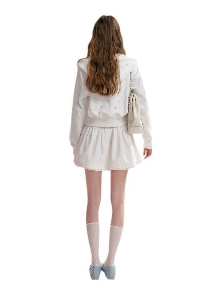 Textured A-Line Short Skirt
