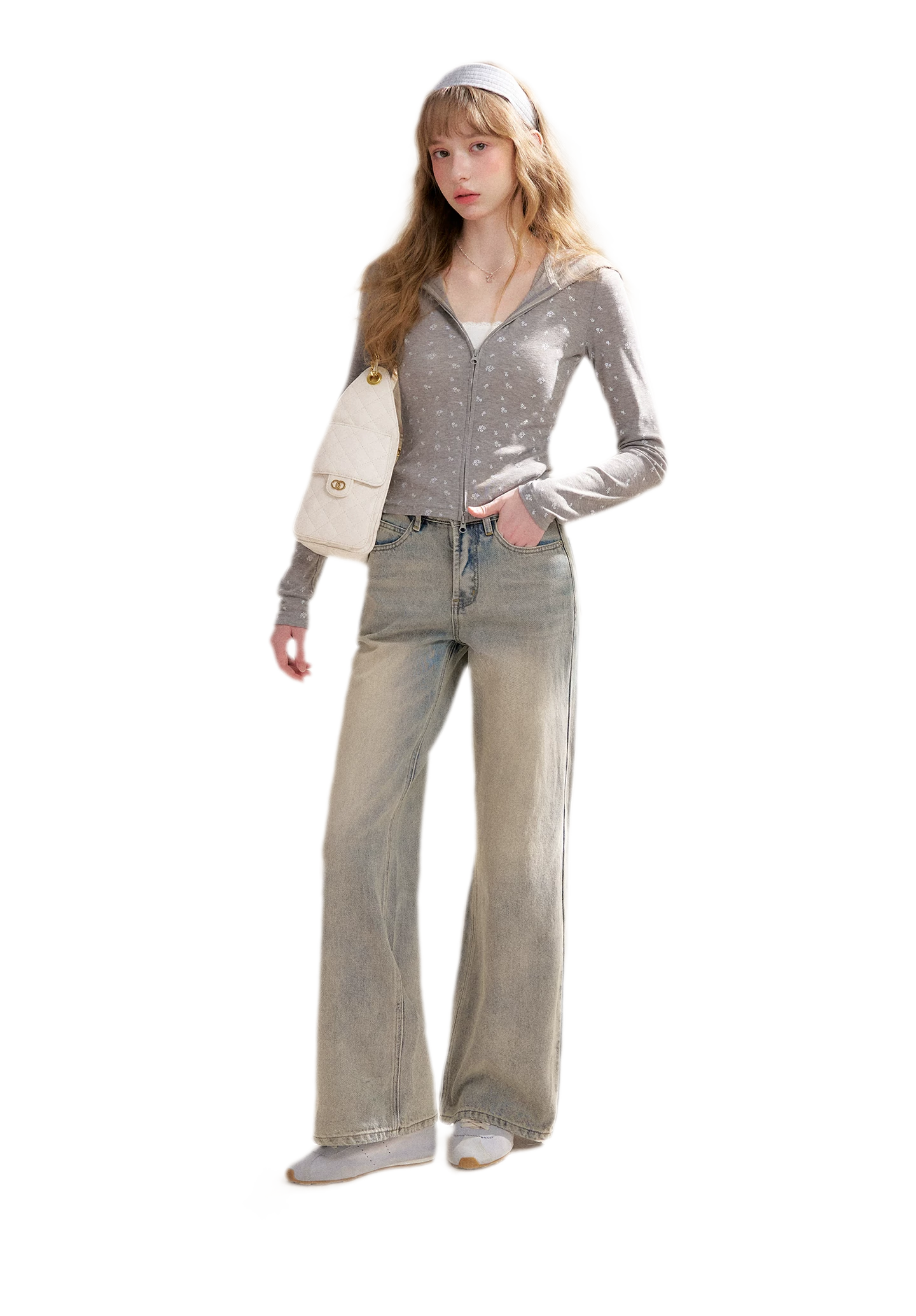Rhinestone Logo Jeans