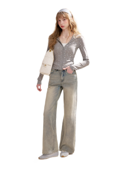 Rhinestone Logo Jeans
