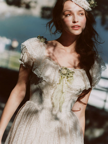 French Lace Princess Midi Dress