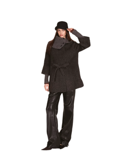 Double-Faced Asymmetric Wool Coat