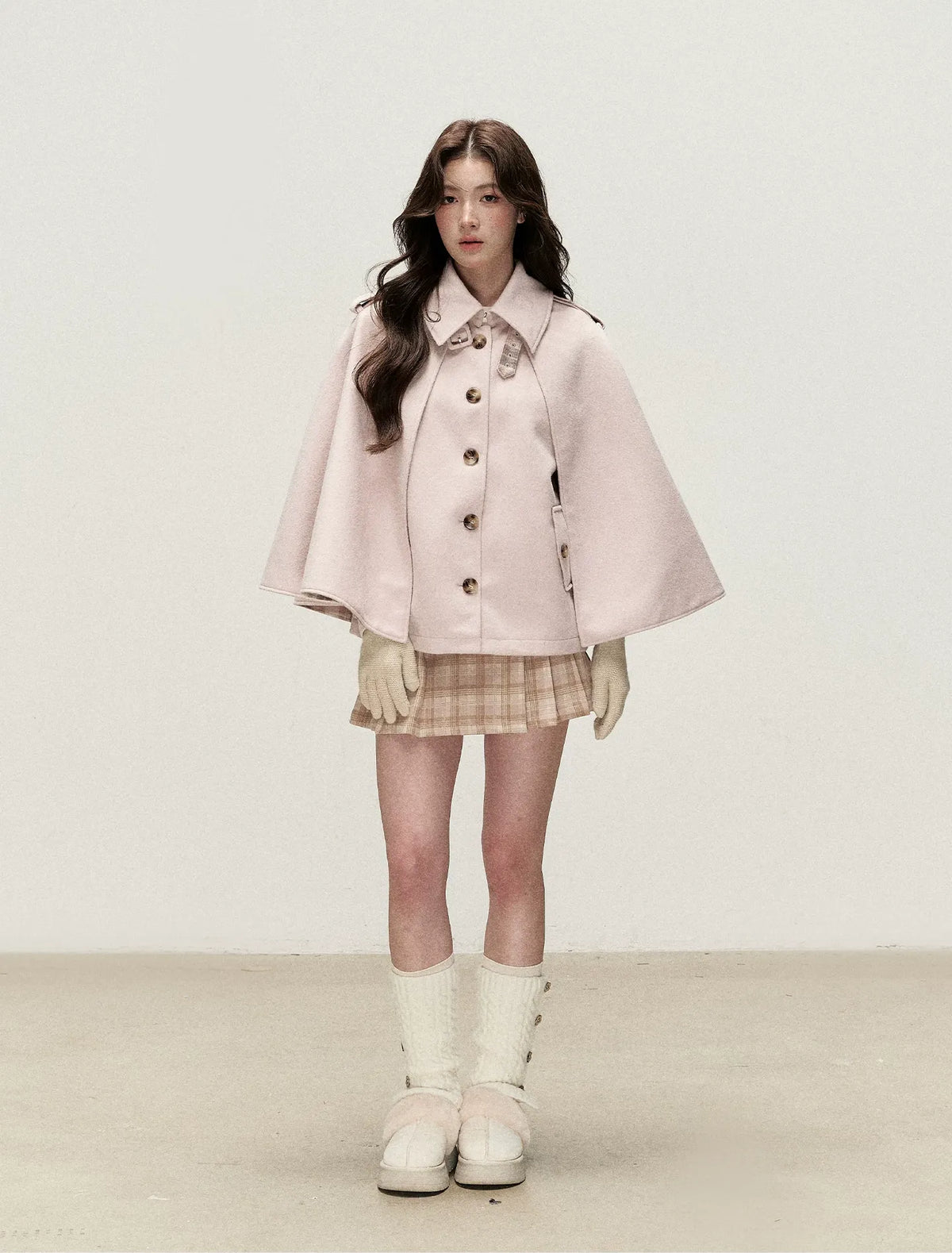 720g Wool Blend Cape Coat