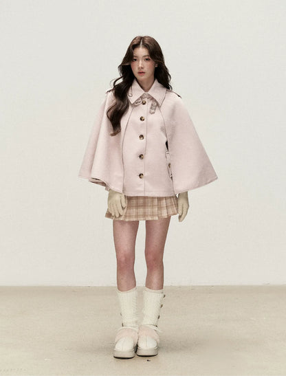 720g Wool Blend Cape Coat