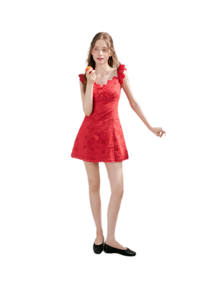 Embroidered Mini Dress