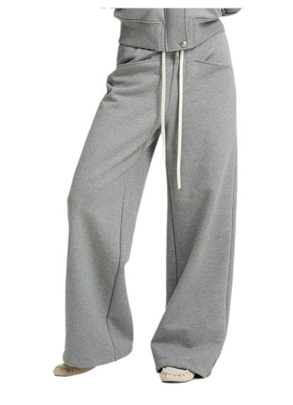 Conjunto de sudadera corta con cuello de pelo sintético