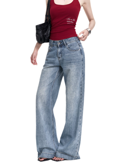 Vintage Wash Straight Jeans