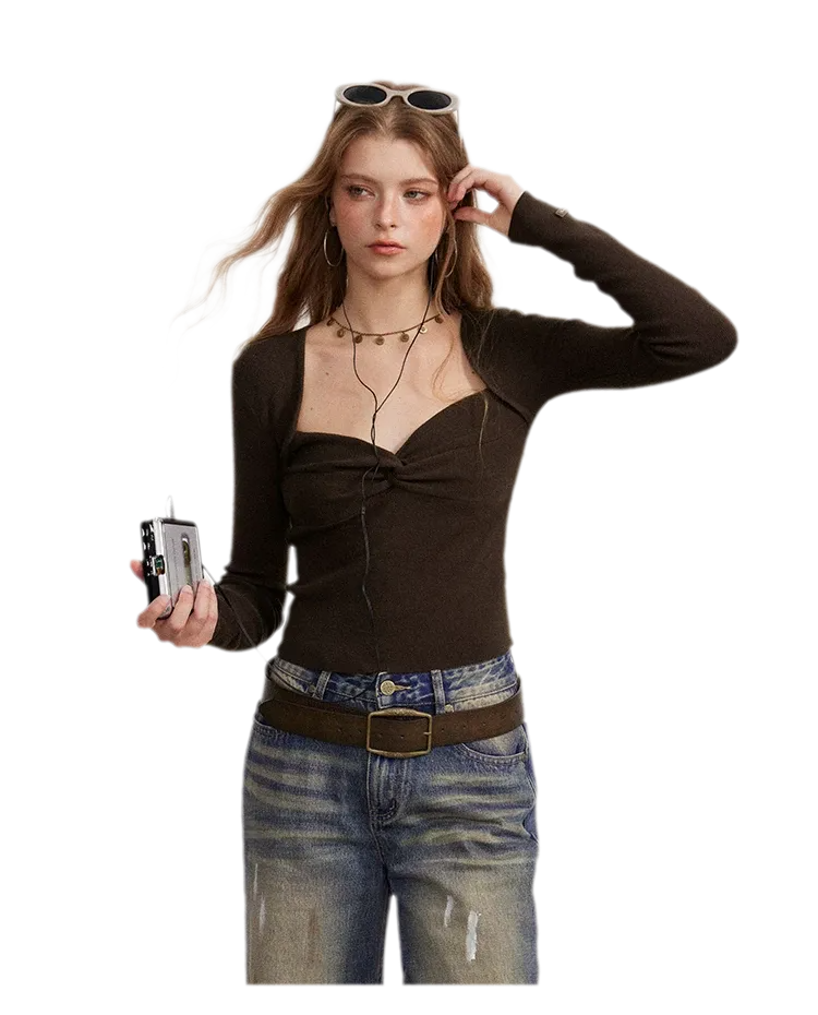 Twist Front Knit Top