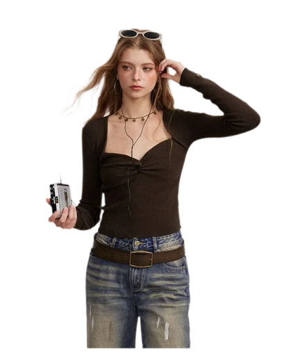 Twist Front Knit Top