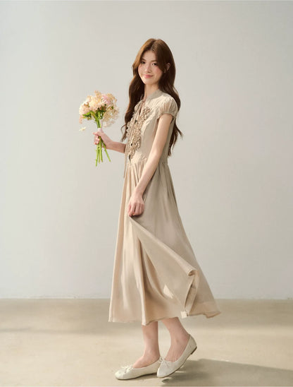 Ruffle V-Neck Maxi Dress
