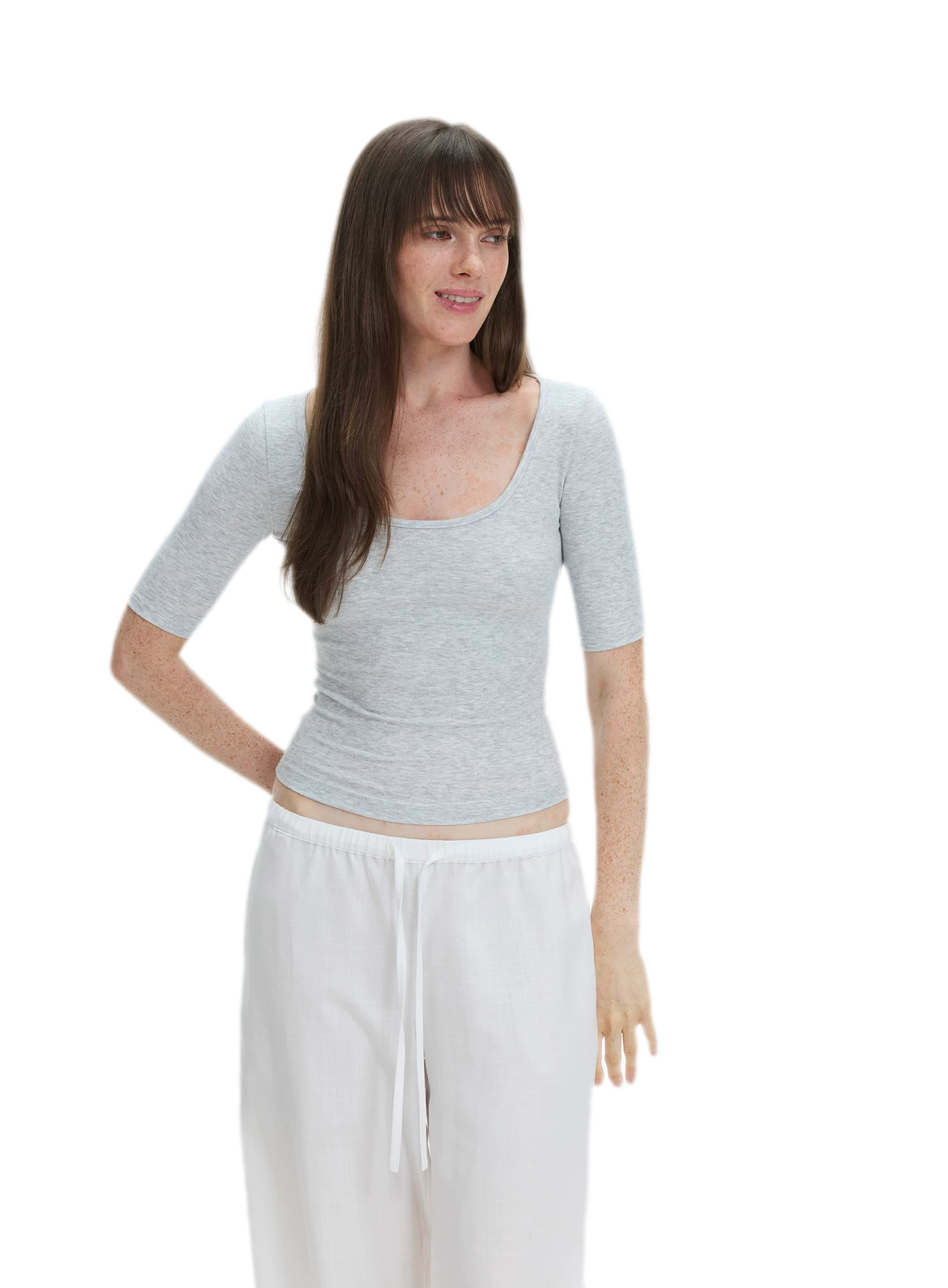 Soft U-Neck Slim-Fit T-Shirt