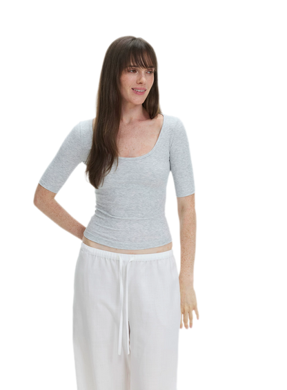 Soft U-Neck Slim-Fit T-Shirt