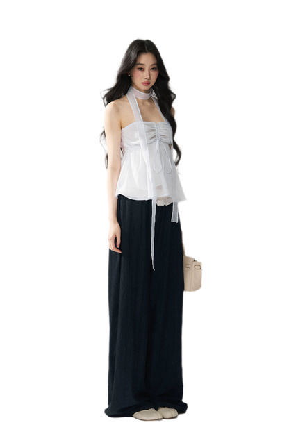 Halter Ruched Bustier Top