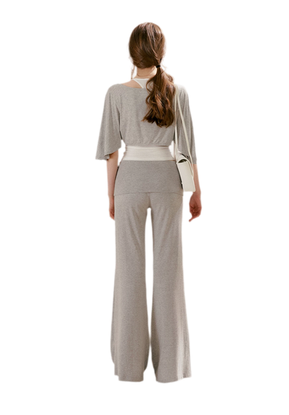 Airy Cloud Feel Halter U-Neck Vest and Batwing