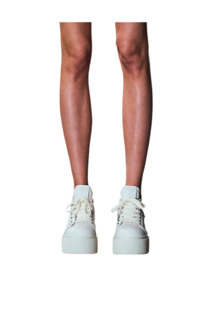 Sculptural Leather Thick-Soled Sneakers