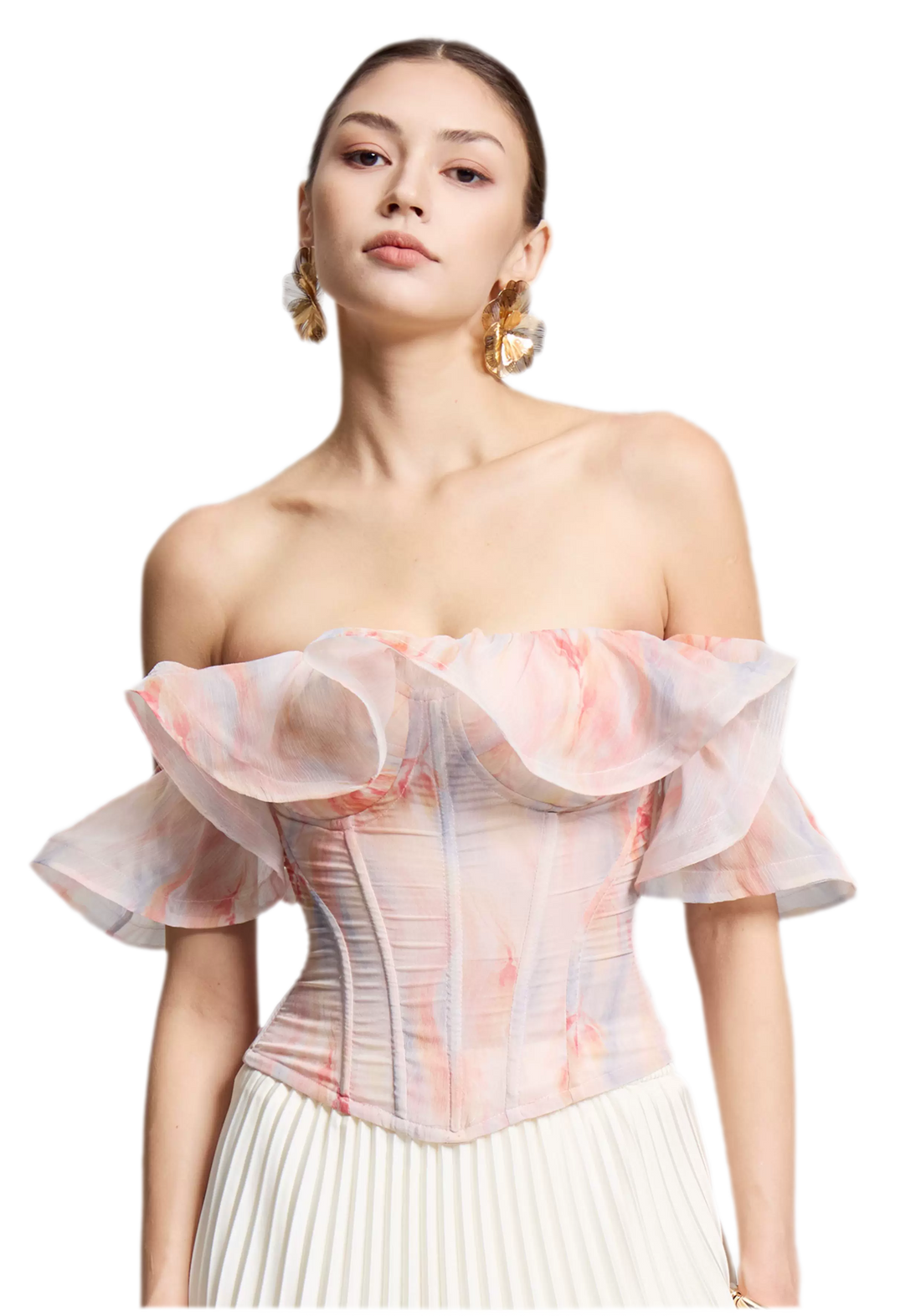 CORSELET Rainbow Ruffle Corset Bustier – view 2