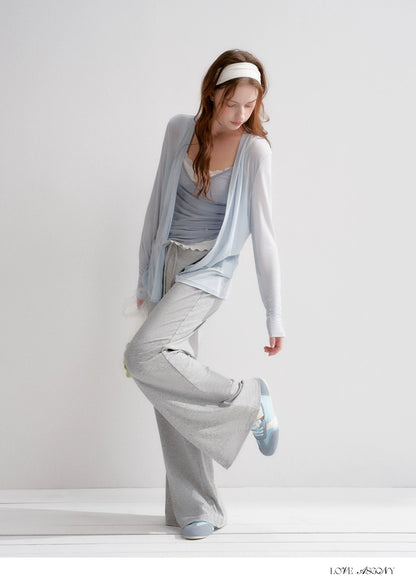 Lyocell Elastic Waist Straight Pants
