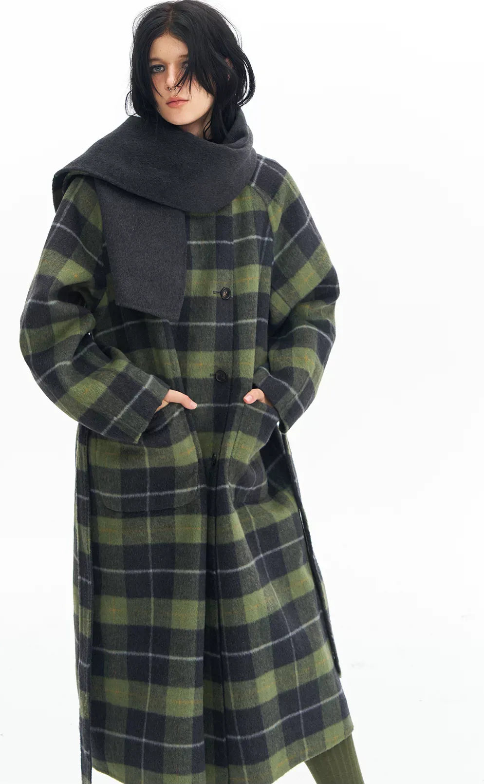 Wool Reversible Wrap Coat