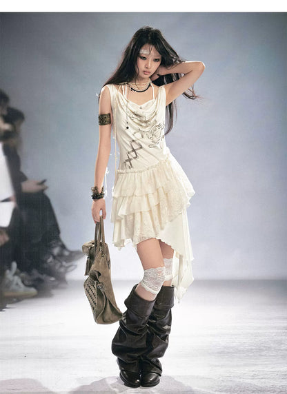 Rebellious Lace Ruffle Dress
