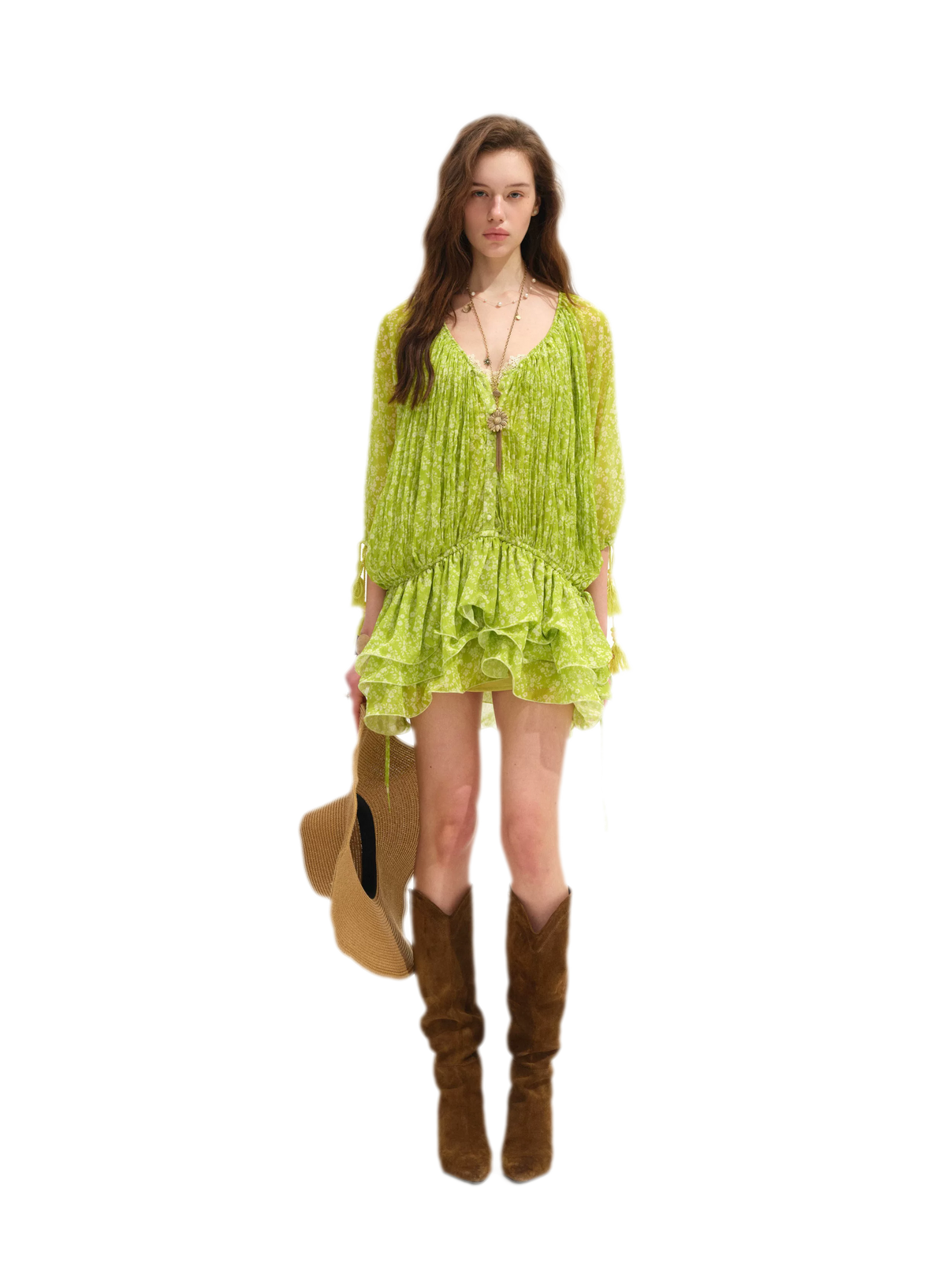 Floral Batwing Sleeve Dress