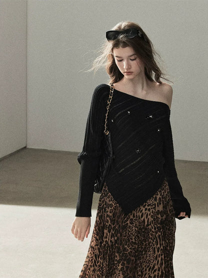 Asymmetric Cutout Relaxed Knit Top