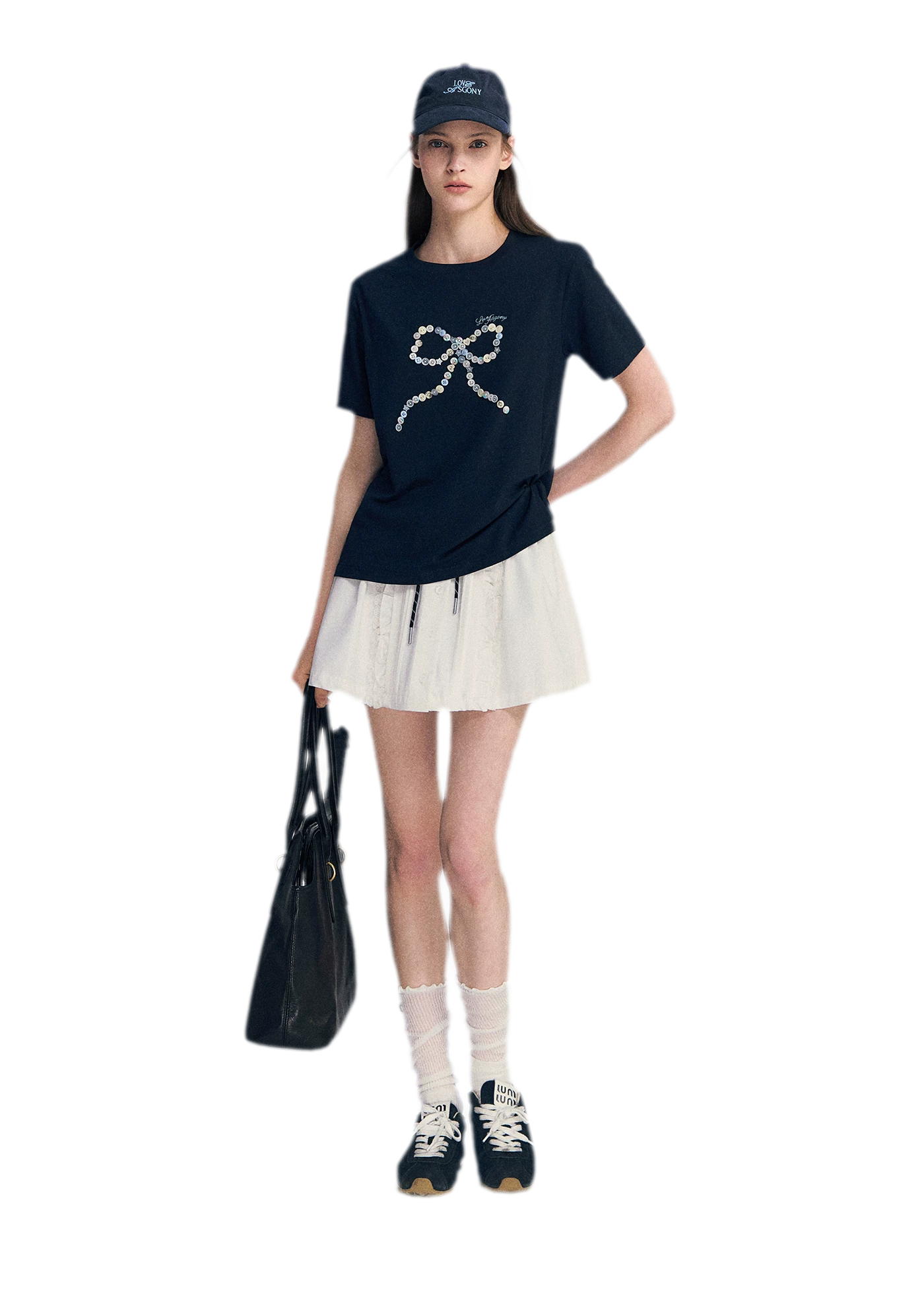 Hand-Sewn Bow T-Shirt
