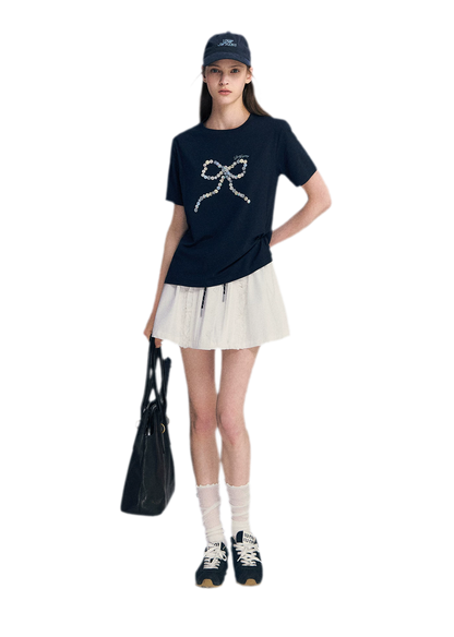 Hand-Sewn Bow T-Shirt