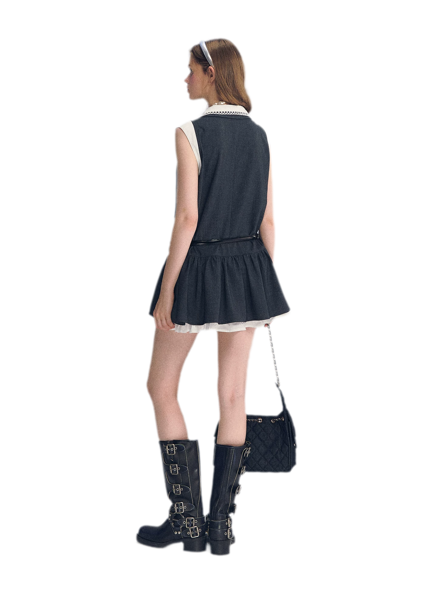 Contrast Collar Cami Dress