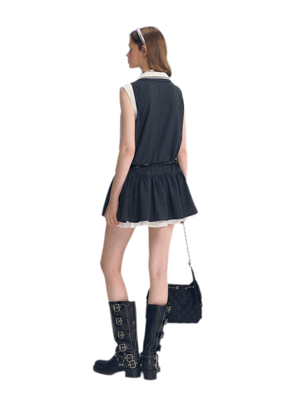 Contrast Collar Cami Dress