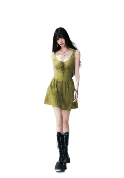 Moss Lace Waist Dress