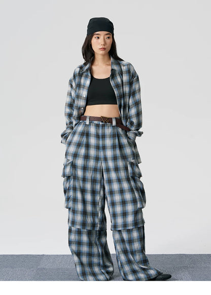 Textured Yarn-Dyed Plaid Overshirt