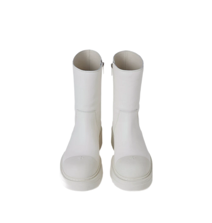 Mid-Calf Leather Boots