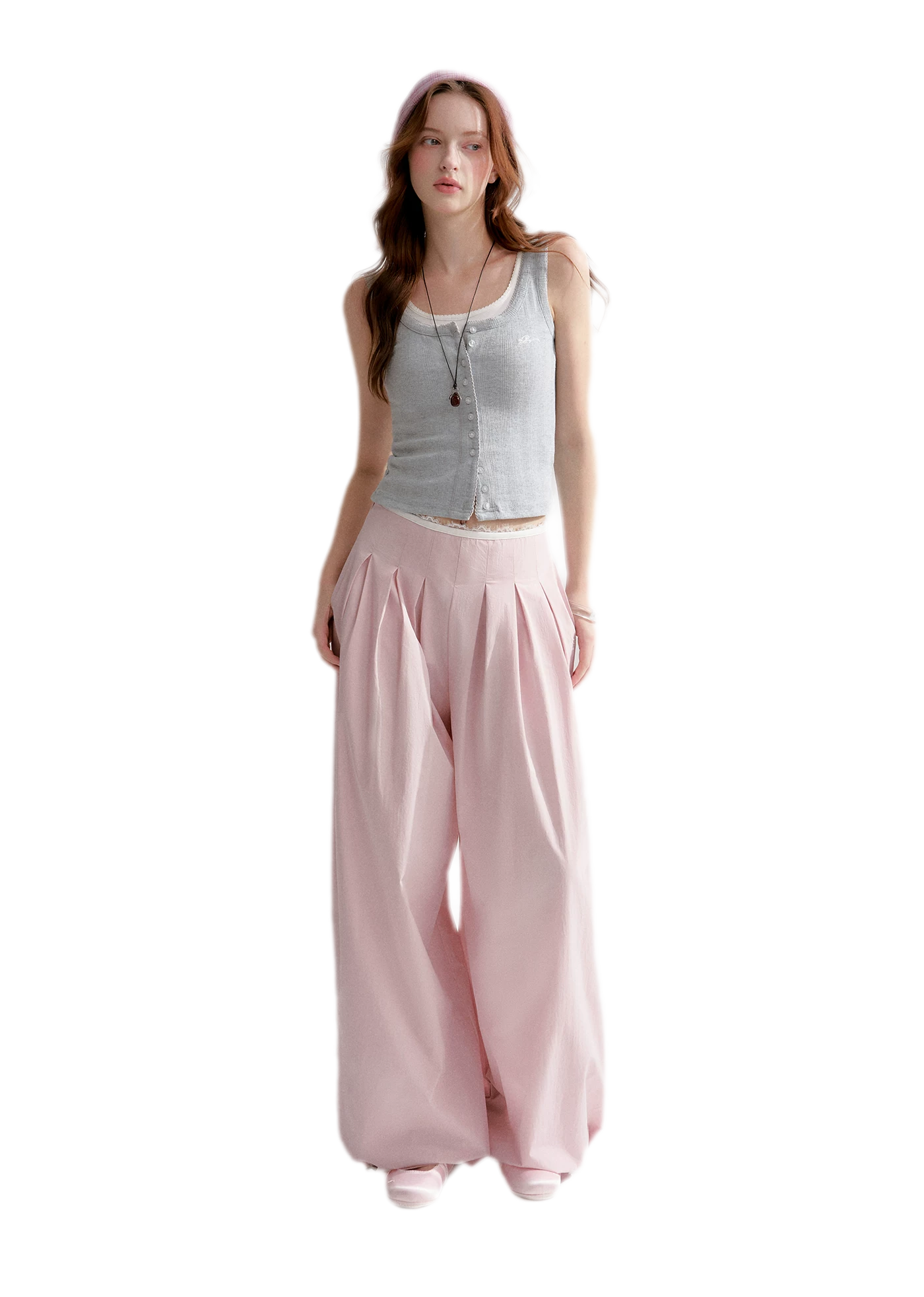 Lightweight Pleated Balloon Pants