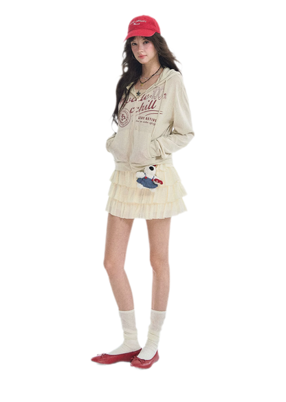 Distressed Cropped Hooded Jacket