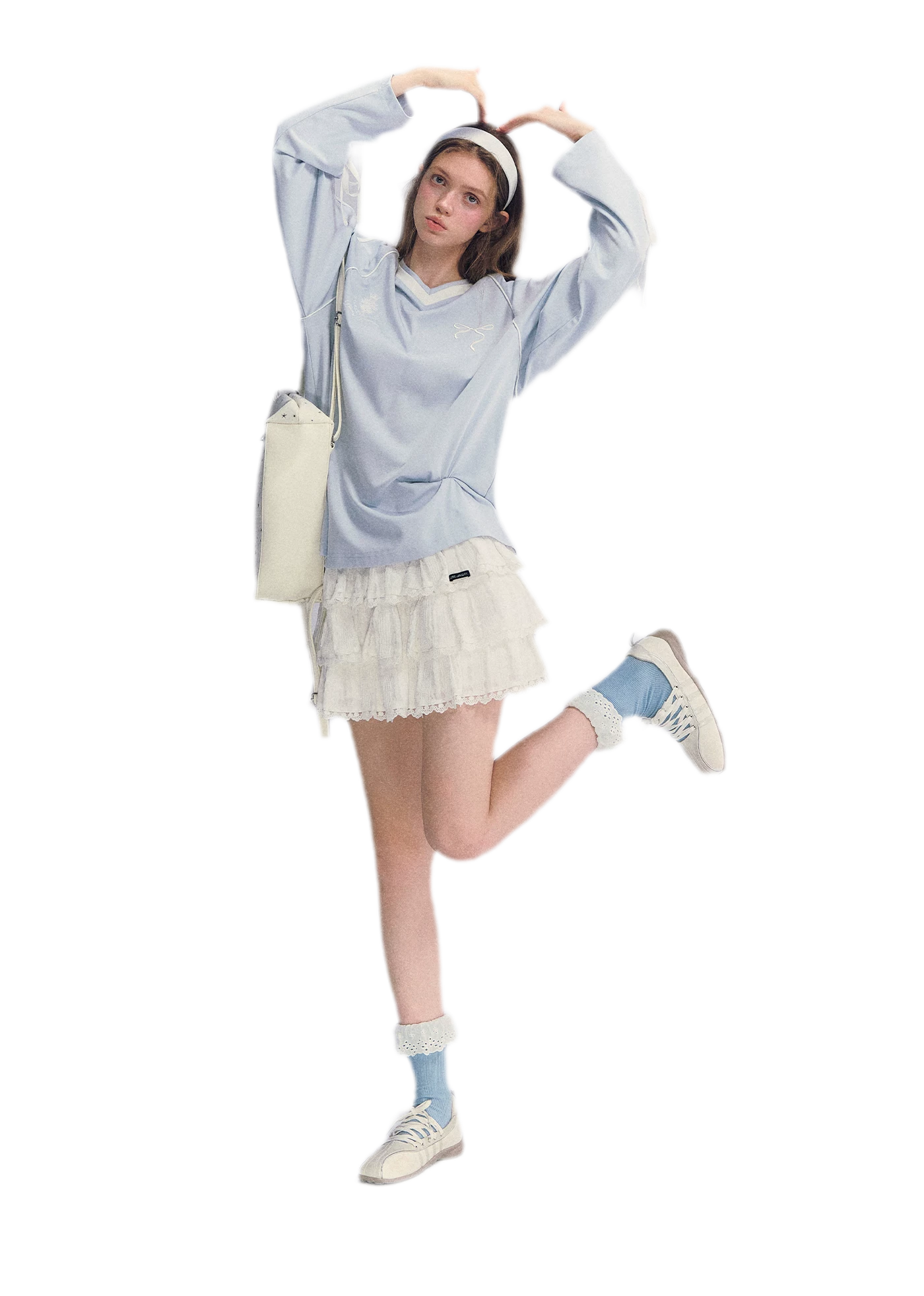 Colorblock Bow Embroidered Tee
